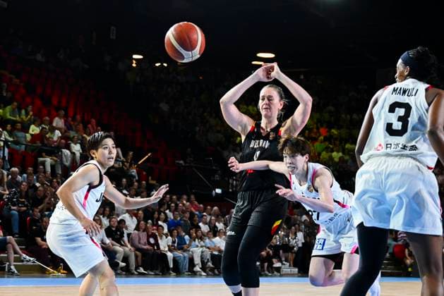 Belgium v Japan - FIBA Women s World Cup Friendly OOSTENDE, BELGIUM - AUGUST 30 : Meesseman Emma forward of Belgium in action during the friendly match between Belgium and Japan in preparation for the FIBA Women s Basketball World Cup in Berlin on August 30, 2026 in Oostende, Belgium, 30 08 2026 Oostende Belgium  Copyright: xVincentxKalutx