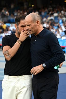 Ni Napoli 30 08 2026 - campionato di calcio serie A Napoli-Como foto Nicola Ianuale Image nella foto: Cesc Fabregas-Massimiliano Allegri 
