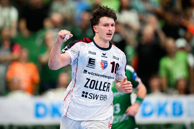 Wetzlar: HBL - 26 27 - HSG Wetzlar - SG BBM Bietigheim Jonas Josef (Bietigheim) Jubel Freude Emotion Wetzlar Buderus Arena Deutschland