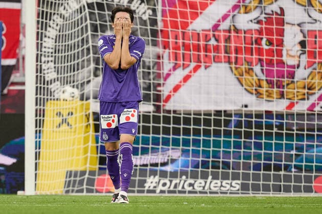 Salzburg, Österreich 30. August 2026: ADMIRAL Bundesliga - 2026 2027 - Sp. 5 - FC Red Bull Salzburg gegen FK Austria Wien Im Bild: Tor, 1:0 durch ein Eigentor von Kang-Hee Lee (FAK) gestikuliert auf dem Spielfeld. Red Bull Arena Copyright: xFotostandx xWassmuthx