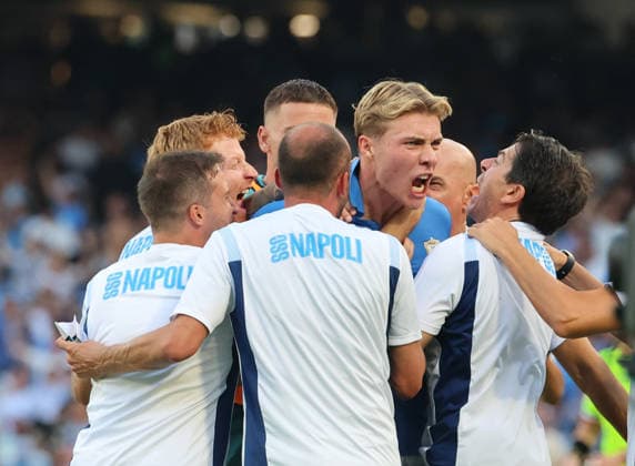August 30, 2026, Napoli, Campania, ITALIA: Goal the Rasmus Hojlund of SSC Napoli During the match between SSC Napoli and FC Como on August 30, 2026Ã¢â‚¬part of the 2026 27 Italian Serie A seasonÃ¢â‚¬held at the Diego Armando Maradona Stadium in Naples. Napoli ITALIA - ZUMAs236 20260830_aap_s236_061 Copyright: xFabioxSassox
