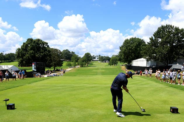 ATLANTA, GA - AUGUST 30: Gary Woodland of the United States hits his tee shot on hole 10 during the fourth and final round of the PGA, Golf Herren Tour Championship on August 30, 2026 at East Lake Golf Club in Atlanta, Georgia. (Photo by David J. Griffin Icon Sportswire) GOLF: AUG 30 PGA Tour Championship EDITORIAL USE ONLY Icon953260830509