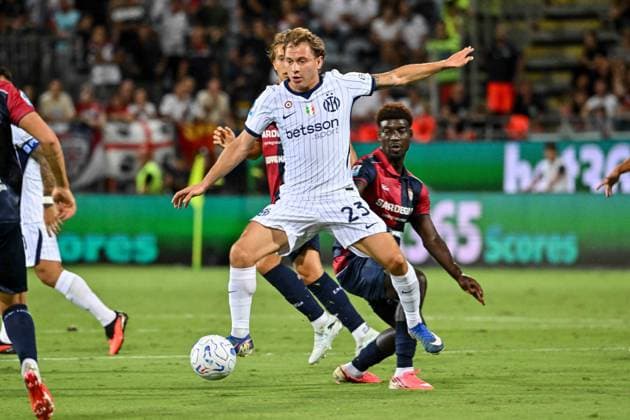 IPA87946945 - Nicolo Barella of Inter during the Cagliari Calcio vs. Inter - FC Internazionale Italian Serie A soccer match in Cagliari, Italy, on August 30, 2026  Copyright: xLuigixCanu IPAxSportx xx 87946945