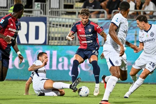 IPA87946921 - Daniel Maldini of Cagliari Calcio during the Cagliari Calcio vs. Inter - FC Internazionale Italian Serie A soccer match in Cagliari, Italy, on August 30, 2026  Copyright: xLuigixCanu IPAxSportx xx 87946921