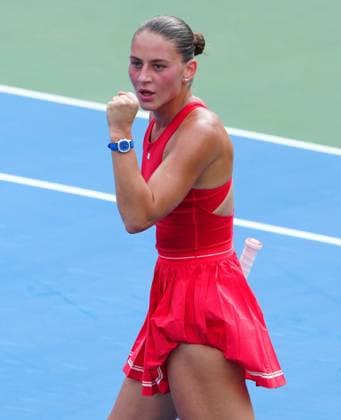 Marta Kostyuk celebrates her first round win over Storm Hunter 2026 US Open, Day One, USTA Billie Jean King National Tennis Center, New York, USA - 30 Aug 2026New York USTA Billie Jean King National T New York (NY) United States of America EDITORIAL USE ONLY No use with unauthorised audio, video, data, fixture lists, club league logos or live services. Online in-match use limited to 120 images, no video emulation. No use in betting, games or single club league player publications. Copyright: xJavierxGarcia Shutterstockx 17124546be