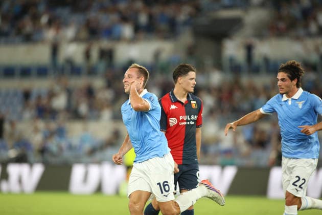 IPA87947026 - Davide Frattesi of S.S. Lazio scores the goal to make it 1-0 during the 2026 2027 Serie A match between S.S. Lazio and Genoa C.F.C. at the Stadio Olimpico in Rome, Italy.  Copyright: xMatteoxCassoni IPAxSportx xx 87947026