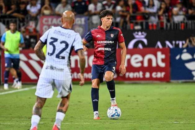 IPA87947427 - Alessandro Romano of Cagliari Calcio during the Cagliari Calcio vs. Inter - FC Internazionale Italian Serie A soccer match in Cagliari, Italy, on August 30, 2026  Copyright: xLuigixCanu IPAxSportx xx 87947427