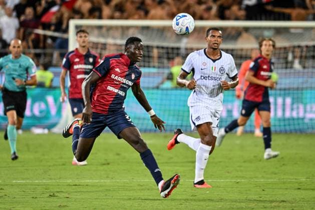 IPA87947429 - Paul Mendy of Cagliari Calcio during the Cagliari Calcio vs. Inter - FC Internazionale Italian Serie A soccer match in Cagliari, Italy, on August 30, 2026  Copyright: xLuigixCanu IPAxSportx xx 87947429