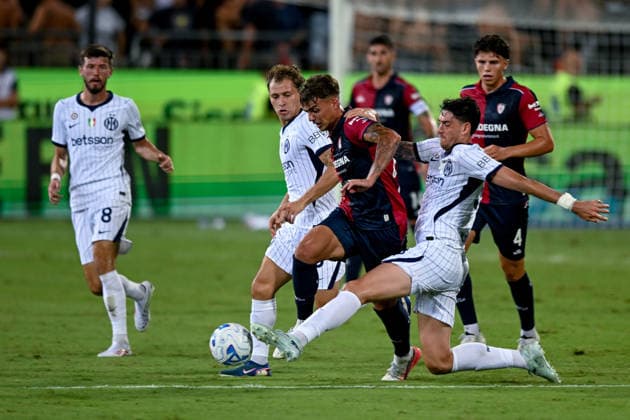 Cagliari s Daniel Maldini in action during the Serie A soccer match between Cagliari Calcio and F.C. Internazionale at the Unipol Domus in Cagliari, Sardinia - Sunday 30th august 2026. - Soccer  Copyright: xGianlucaxZuddas LaPressex