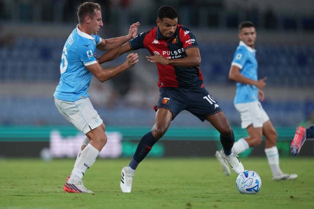 Lazio™s Davide Frattesi Genoa™s Junior Messias during the Serie A EniLive soccer match between Lazio and Genoa at the Rome s Olympic stadium, Italy - Sunday August 30, 2026 - Soccer ( Photo by Alfredo Falcone LaPresse )  Copyright: xAlfredoxFalcone LaPressex