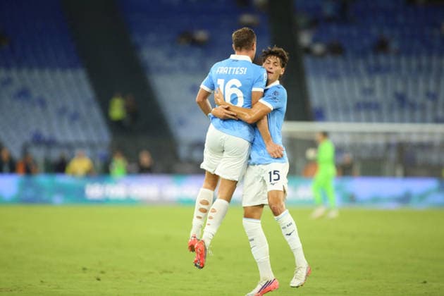 SOCCER - Serie A - SS Lazio vs. Genoa CFC Photo by IPA ABACAPRESS.COM87947000 - Davide Frattesi of Societa Sportiva Lazio scores the goal to make it 1-0 during the 2026 2027 Serie A match between S.S. Lazio and Genoa C.F.C. at the Stadio Olimpico in Rome, Italy. Rome Italy  Copyright: xIPAxSport ABACAx