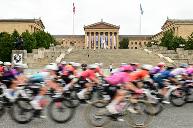 Philadelphia Cycling Classic - Women s Race The peloton passes the Philadelphia Museum of Art during the Women s Philadelphia Cycling Classic on a circuit in Philadelphia, United States, on August 30, 2026. The 23km circuit features 100 km of racing across four laps between downtown Philadelphia and Manayunk. Philadephia Pennsylvania United States  Copyright: xJackxMegawx originalFilename:megaw-2026phil260830_npqfG.jpg