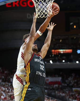 Poland V Germany - FIBA Basketball World Cup European Qualifier Group K Johannes Thiemann plays during the FIBA Basketball World Cup European Qualifier Group K match between Poland and Germany at Ergo Arena in Gdansk, Poland, on August 30, 2026. Gdansk Poland  Copyright: xPiotrxMatusewiczx originalFilename:matusewicz-polandvg260830_np8KN.jpg