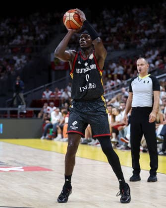 Poland V Germany - FIBA Basketball World Cup European Qualifier Group K Isaac Bonga plays during the FIBA Basketball World Cup European Qualifier Group K match between Poland and Germany at Ergo Arena in Gdansk, Poland, on August 30, 2026. Gdansk Poland  Copyright: xPiotrxMatusewiczx originalFilename:matusewicz-polandvg260830_npuUn.jpg