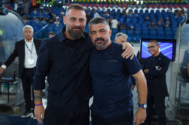 IPA87953456 - Genoa head coach Daniele De Rossi and Lazio head coach Gennaro Gattuso during the 2026–2027 Serie A match between SS Lazio and Genoa CFC at the Olympic Stadium in Rome on August 30, 2026.  Copyright: xFabrizioxCorradetti IPAxSportx xx 87953456