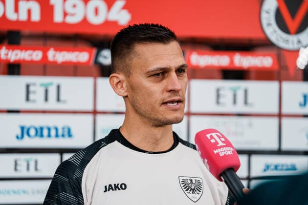 Deutschland: Fußball 3. Liga Männer 2026 - 2027, 3. Spieltag - FC Viktoria Köln vs SC Preußen Münster (Köln): Magnet - TV - Interview vor dem Spiel von Thomas Wörle Thomas Worle (Trainer SC Preußen Münster) Copyright: xThiemoxRudolphx
