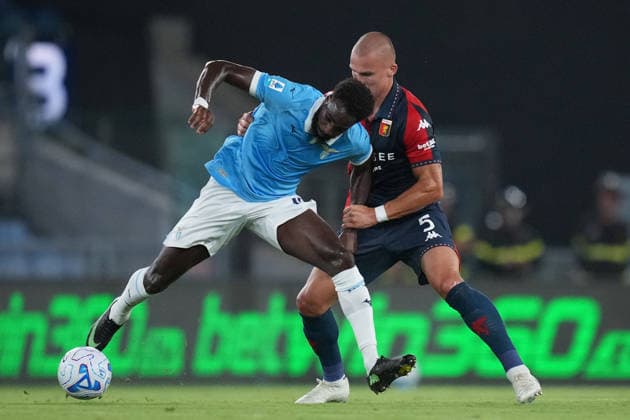 SOCCER - Serie A - SS Lazio vs. Genoa CFC Photo by IPA ABACAPRESS.COM87953435 - Lazio s Boulaye Dia battles for the ball with Genoa s Leo Skiri Ostigard during the 2026 2027 Serie A match between SS Lazio and Genoa CFC at the Olympic Stadium in Rome on August 30, 2026. Rome Italy  Copyright: xIPAxSport ABACAx
