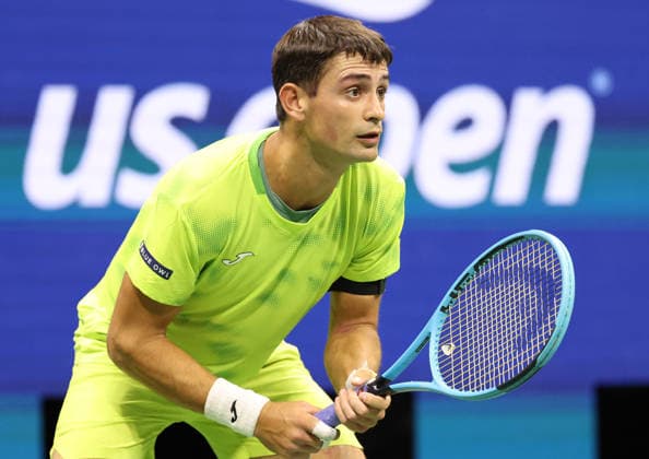 August 30, 2026, New York City, New York, USA: MARIANO NAVONE of Argentina during the match against N. Djokovic of Serbia in the first round of Grand Slam tournament US Open. New York, USA. New York City USA - ZUMAc278 20260830_zsp_c278_011 Copyright: xMarcinxCholewinskix