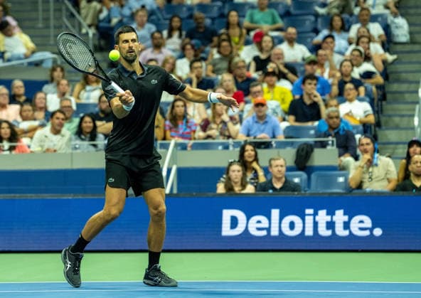 2026 US Open - Day 1 NEW YORK, NEW YORK - AUGUST 30: Novak Djokovic of Serbia returns a shot during his match against Mariano Navone of Argentina during the 2026 US Open - Day 1 at USTA Billie Jean King National Tennis Center on August 30, 2026 in New York, New York. New York USTA Billie Jean King National Tennis Center New York United States Copyright: xSusanxMullane ISIxPhotosx 9746