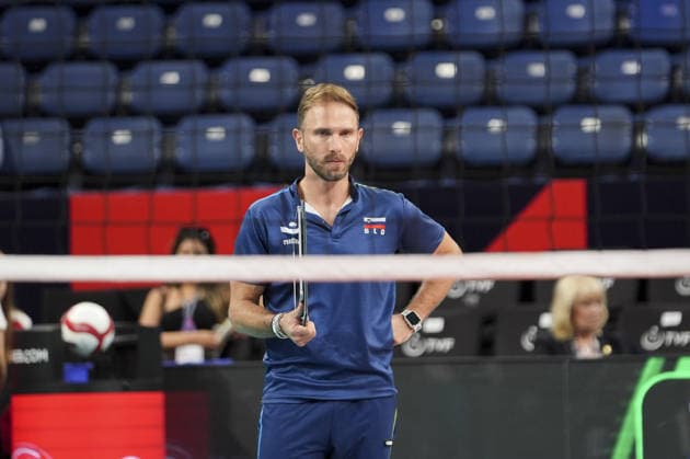 The Netherlands v Slovenia - CEV EuroVolley 2026 ISTANBUL, TURKIYE - AUGUST 31: Head Coach Alessandro Orefice of Slovenia follows the CEV EuroVolley 2026 Women Round of 16 match between the Netherlands and Slovenia at Sinan Erdem Dome in Istanbul, Turkiye on August 31, 2026. Beyza Comert Anadolu Istanbul Turkey. Editorial use only. Please get in touch for any other usage.  Copyright: x2026xAnadoluxBeyzaxComertx
