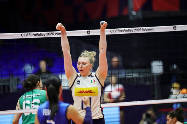 BRNO, CZECH REPUBLIC 20260831 Italy s Myriam Fatime Sylla during the round of 16 match of the Women s European Volleyball Championship between Italy and Bulgaria in Brno, Czech Republic. BRNO CZECH REPUBLIC x9200x