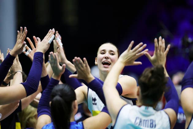 BRNO, CZECH REPUBLIC 20260831 Italy s Myriam Fatime Sylla during the round of 16 match of the Women s European Volleyball Championship between Italy and Bulgaria in Brno, Czech Republic. BRNO CZECH REPUBLIC x9200x