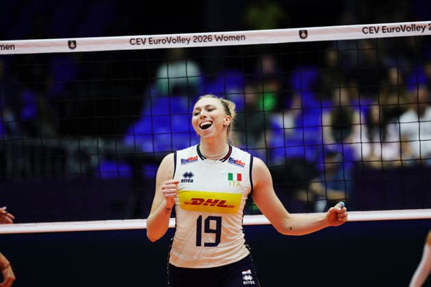 BRNO, CZECH REPUBLIC 20260831 Italy s Myriam Fatime Sylla during the round of 16 match of the Women s European Volleyball Championship between Italy and Bulgaria in Brno, Czech Republic. BRNO CZECH REPUBLIC x9200x