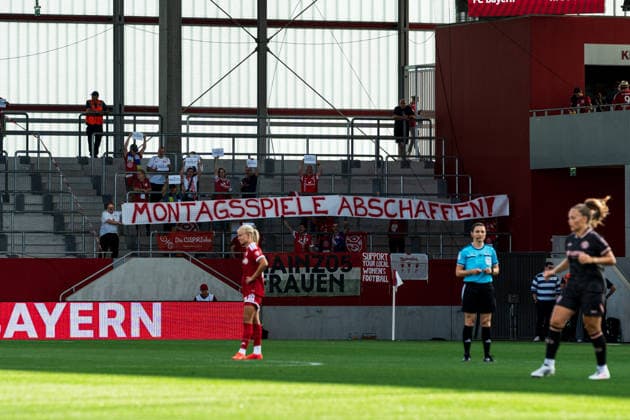 Fussball: Google Pixel Frauen-Bundesliga, 2. Spieltag, FC Bayern München Frauen - 1. FSV Mainz 05 Frauen am 31.08.2026 in München (FC Bayern Campus-Stadion), Deutschland, Saison 2026 2027: Fanprojekt Montagsspiele München FC Bayern Campus-Stadion Deutschland *** Soccer Google Pixel Women s Bundesliga, Matchday 2, FC Bayern Munich Women vs. FSV Mainz 05 Women on August 31, 2026, at FC Bayern Campus Stadium in Munich, Germany, 2026–2027 Season Fan Project Monday Games Munich FC Bayern Campus Stadium Germany Copyright: xPhilippxImhofx