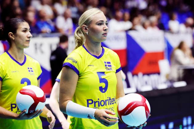 BRNO, TJECKIEN 20260831 Sveriges Cecilia Malm inför attondelsfinalen i damernas volleyboll-EM mellan Tjeckien och Sverige i Brno, Tjeckien. BRNO TJECKIEN x9200x