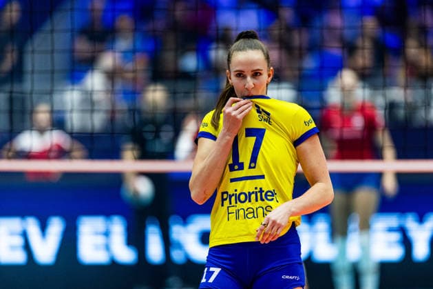 260831 Anna Haak of Sweden during the CEV EuroVolley 2026 round of 16 volleyball match between Czech Republic and Sweden on August 31, 2026 in Brno. Photo: Pavel Lebeda BILDBYRAN COP 18 XY0126 volleyboll volleyball womens euro volley championship round of 16 czechia - sweden bbeng Copyright: PAVELxLEBEDA BB260831BB442