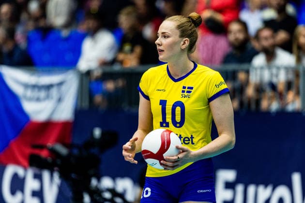 260831 Isabelle Haak of Sweden during the CEV EuroVolley 2026 round of 16 volleyball match between Czech Republic and Sweden on August 31, 2026 in Brno. Photo: Pavel Lebeda BILDBYRAN COP 18 XY0126 volleyboll volleyball womens euro volley championship round of 16 czechia - sweden bbeng Copyright: PAVELxLEBEDA BB260831BB448