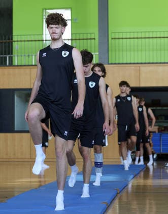 2026.08.31, Deutschland, Ludwigsburg, Volleyball Barock Volleys MTV Ludwigsburg Trainingsauftakt, Neuzugang Caleb Lipscomb (vorn)