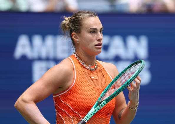 August 31, 2026, New York City, New York, USA: ARYNA SABALENKA during the match against C. Osorio of Colombia in the first round of Grand Slam tournament US Open. New York, USA. Tennis: US Open - Aryna Sabalenka  - ZUMAc278 20260831_zsp_c278_007 Copyright: xMarcinxCholewinskix