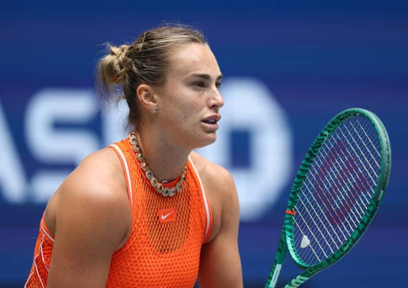 August 31, 2026, New York City, New York, USA: ARYNA SABALENKA during the match against C. Osorio of Colombia in the first round of Grand Slam tournament US Open. New York, USA. Tennis: US Open - Aryna Sabalenka  - ZUMAc278 20260831_zsp_c278_012 Copyright: xMarcinxCholewinskix