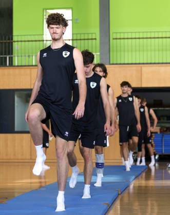 2026.08.31, Deutschland, Ludwigsburg, Volleyball Barock Volleys MTV Ludwigsburg Trainingsauftakt, Neuzugang Caleb Lipscomb (vorn)