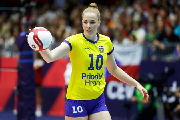 260831 Isabelle Haak of Sweden during the CEV EuroVolley 2026 round of 16 volleyball match between Czech Republic and Sweden on August 31, 2026 in Brno. Photo: Pavel Lebeda BILDBYRAN COP 18 XY0126 volleyboll volleyball womens euro volley championship round of 16 czechia - sweden bbeng Copyright: PAVELxLEBEDA BB260831BB471