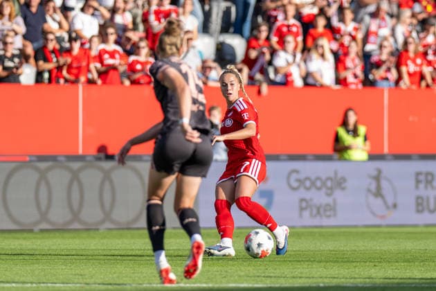 Giulia Gwinn 7 (FC Bayern Muenchen), FC Bayern Frauen Muenchen - 1. FSV Mainz 05, Google Pixel Frauenbundesliga, 2. Spieltag, 31.08.26 DFB regulations prohibit any use of photographs as image sequences and or quasi-video. (kolbert-press) Muenchen Bayern Deutschland *** Giulia Gwinn 7 FC Bayern Munich, FC Bayern Women Munich 1 FSV Mainz 05, Google Pixel Women s Bundesliga, Matchday 2, August 31, 2026. DFB regulations prohibit any use of photographs as image sequences and or quasi-video. Kolbert Press, Munich, Bayern, Germany Copyright: xkolbert-press UlrichxGamelx