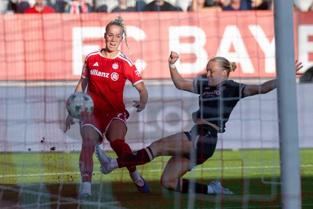 Giulia Gwinn 7 (FC Bayern Muenchen) im Zweikampf mit Paula Flach 18 (1. FSV Mainz 05), FC Bayern Frauen Muenchen - 1. FSV Mainz 05, Google Pixel Frauenbundesliga, 2. Spieltag, 31.08.26 DFB regulations prohibit any use of photographs as image sequences and or quasi-video. (kolbert-press) Muenchen Bayern Deutschland *** Giulia Gwinn 7 (FC Bayern Munich) in a tackle with Paula Flach 18 (1. FSV Mainz 05), FC Bayern Munich Women vs. 1. FSV Mainz 05, Google Pixel Women s Bundesliga, Matchday 2, August 31, 2026 DFB regulations prohibit any use of photographs as image sequences and or quasi-video Kolbert Press Munich Bayern Germany Copyright: xkolbert-press UlrichxGamelx