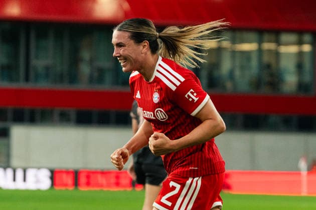 Fussball: Google Pixel Frauen-Bundesliga, 2. Spieltag, FC Bayern München Frauen - 1. FSV Mainz 05 Frauen am 31.08.2026 in München (FC Bayern Campus-Stadion), Deutschland, Saison 2026 2027: Vanessa Gilles (FC Bayern München, 2) Tor Jubel *** Soccer Google Pixel Women s Bundesliga, Matchday 2, FC Bayern Munich Women vs. FSV Mainz 05 Women on August 31, 2026, at FC Bayern Campus Stadium in Munich, Germany, 2026–2027 season; Vanessa Gilles of FC Bayern Munich celebrates her second goal Copyright: xx