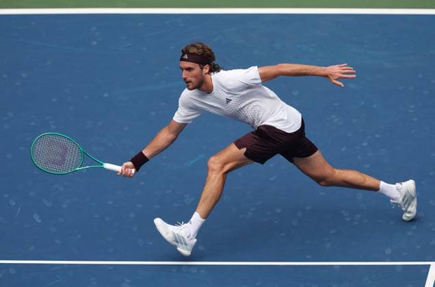 Stefanos Tsitsipas of Greece in action 2026 US Open, Day Two, USTA Billie Jean King National Tennis Center, New York, USA - 31 Aug 2026New York USTA Billie Jean King National T New York (NY) United States of America EDITORIAL USE ONLY No use with unauthorised audio, video, data, fixture lists, club league logos or live services. Online in-match use limited to 120 images, no video emulation. No use in betting, games or single club league player publications. Copyright: xEllaxLing Shutterstockx 17124549v