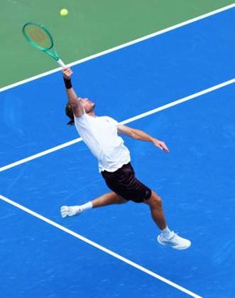 Stefanos Tsitsipas in first round action 2026 US Open, Day Two, USTA Billie Jean King National Tennis Center, New York, USA - 31 Aug 2026New York USTA Billie Jean King National T New York (NY) United States of America EDITORIAL USE ONLY No use with unauthorised audio, video, data, fixture lists, club league logos or live services. Online in-match use limited to 120 images, no video emulation. No use in betting, games or single club league player publications. Copyright: xJavierxGarcia Shutterstockx 17124548p