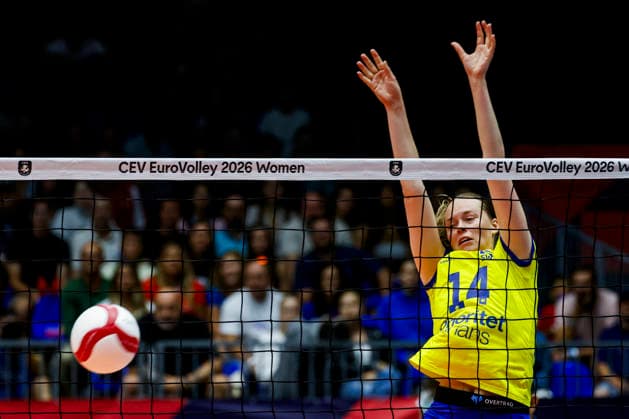 260831 Hanna Hellvig of Sweden during the CEV EuroVolley 2026 round of 16 volleyball match between Czech Republic and Sweden on August 31, 2026 in Brno. Photo: Pavel Lebeda BILDBYRAN COP 18 XY0126 volleyboll volleyball womens euro volley championship round of 16 czechia - sweden bbeng Copyright: PAVELxLEBEDA BB260831BB543