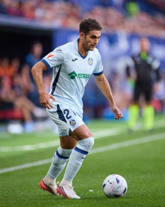 August 31, 2026, Pamplona, Navarra, Spain: Andres Garcia of Getafe CF in action during the LaLiga EA Sports match between CA Osasuna and Getafe CF at El Sadar on August 31, 2026, in Pamplona, Spain. Pamplona Spain - ZUMAa181 20260831_zaa_a181_070 Copyright: xRicardoxLarreinax