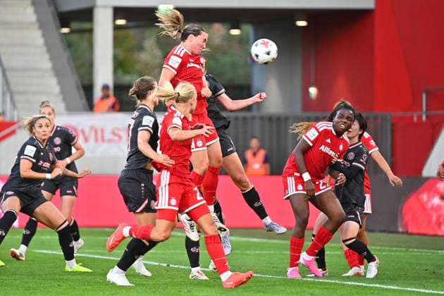 Tor Vanessa GILLES (FCB) per Kopf zum 2-0, Jubel,Freude,Begeisterung,Aktion. Fussball Google Pixel Bundesliga der Frauen Saison 2026 2027, 2.Spieltag, Spieltag02 FC Bayern Muenchen Frauen - 1.FSV Mainz 05 2-0 am 31.08.2026 FC BAYERN CAMPUS *** Goal by Vanessa GILLES (FCB) with a header to make it 2–0; celebration, joy, excitement, soccer action; Google Pixel; Women s Bundesliga, 2026–2027 season, Matchday 2, Matchday 02: FC Bayern Munich Women 1 vs. FSV Mainz 05 2–0 on August 31, 2026, FC Bayern Campus