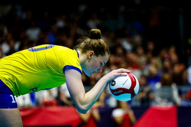 260831 Isabelle Haak of Sweden during the CEV EuroVolley 2026 round of 16 volleyball match between Czech Republic and Sweden on August 31, 2026 in Brno. Photo: Pavel Lebeda BILDBYRAN COP 18 XY0126 volleyboll volleyball womens euro volley championship round of 16 czechia - sweden bbeng Copyright: PAVELxLEBEDA BB260831BB598