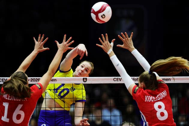 BRNO, TJECKIEN 20260831 Sveriges Isabelle Haak under attondelsfinalen i damernas volleyboll-EM mellan Tjeckien och Sverige i Brno, Tjeckien. BRNO TJECKIEN x9200x