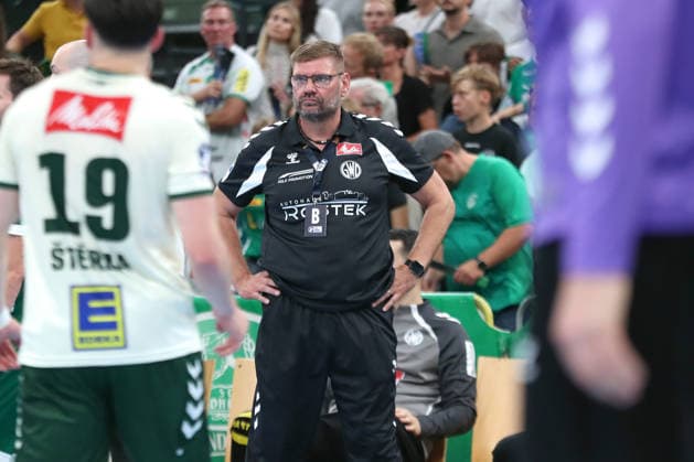 Handball, HBL2: SC DHfK Leipzig - GWD Minden; 31.08.2026 Trainer Aaron Ziercke (GWD Minden). Handball, 2. Bundesliga, Saison 2026 2027, 1. Spieltag: SC DHfK Leipzig vs. GWD Minden am 31.08.2026 in der Quarterback Immobilien Arena Leipzig. Copyright: xBEAUTIFULxSPORTS JanxKaeferx