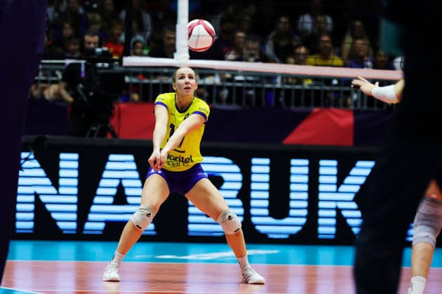 BRNO, TJECKIEN 20260831 Sveriges Anna Haak under attondelsfinalen i damernas volleyboll-EM mellan Tjeckien och Sverige i Brno, Tjeckien. BRNO TJECKIEN x9200x