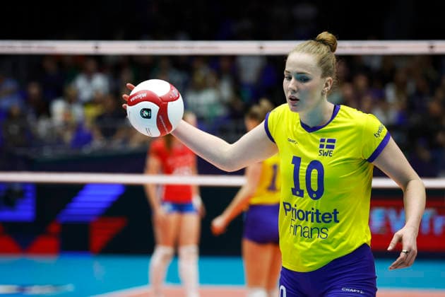 260831 Isabelle Haak of Sweden during the CEV EuroVolley 2026 round of 16 volleyball match between Czech Republic and Sweden on August 31, 2026 in Brno. Photo: Pavel Lebeda BILDBYRAN COP 18 XY0126 volleyboll volleyball womens euro volley championship round of 16 czechia - sweden bbeng Copyright: PAVELxLEBEDA BB260831BB627