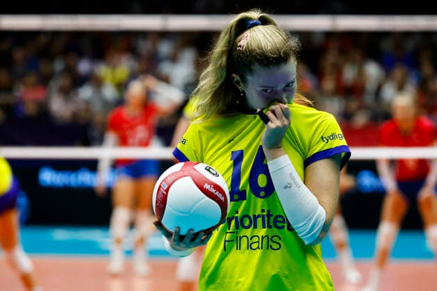 260831 Vilma Julevik of Sweden during the CEV EuroVolley 2026 round of 16 volleyball match between Czech Republic and Sweden on August 31, 2026 in Brno. Photo: Pavel Lebeda BILDBYRAN COP 18 XY0126 volleyboll volleyball womens euro volley championship round of 16 czechia - sweden bbeng Copyright: PAVELxLEBEDA BB260831BB628